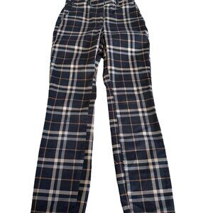 H&M Women's 2 Black and Tan Plaid Cropped Pants